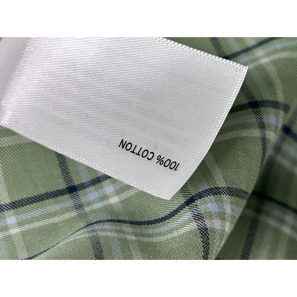 Duluth Trading Shirt Mens Large Tall Plaid Relaxed Fit Green Button Down - Picture 5 of 6